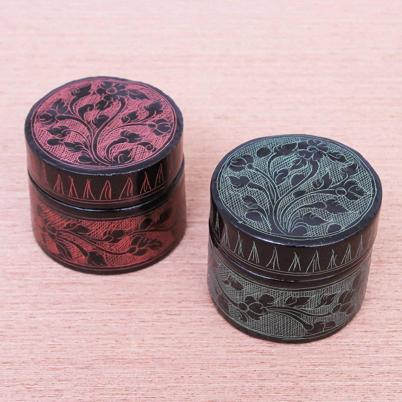 Flore Alcott Hill®, boîtes décoratives en bois (paire)