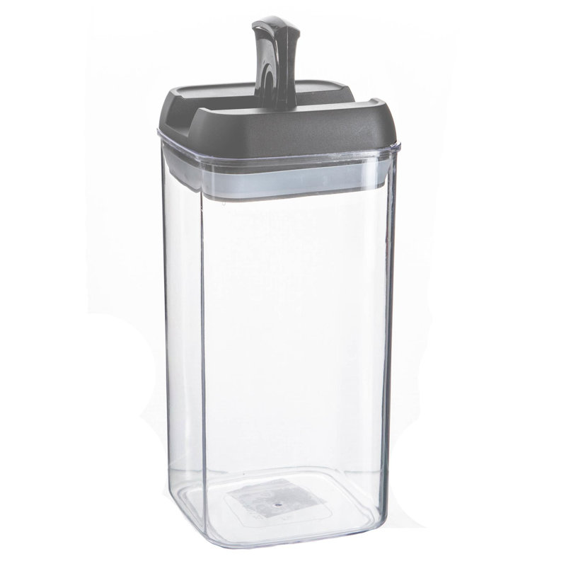 Argon Tableware - Food Storage Containers with Flip Lock Lid - Set of 3, Grey, 20.5cm H x 10cm W x 10cm D