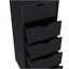 Commode Kamran, cinq tiroirs étroits, finition wengé noir
