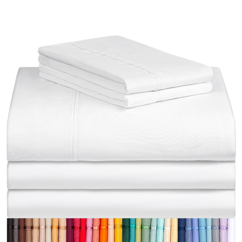 Luxclub 4 PC White California King Silky Soft Cooling Extra Deep Pocket Performance Sheet Set, White