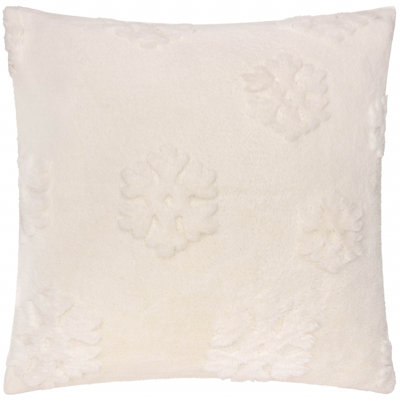 Snowflakes White Square Cushion