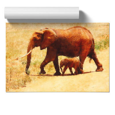 Mother And Baby Elephant Vol.3 - No Frame Print