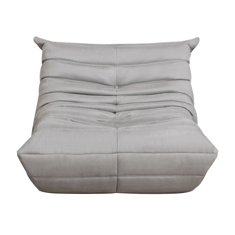Siège confortable en microfibre gris, siège antidérapant, siège relaxant, fermeture à glissière, fauteuil d'appoint élégant