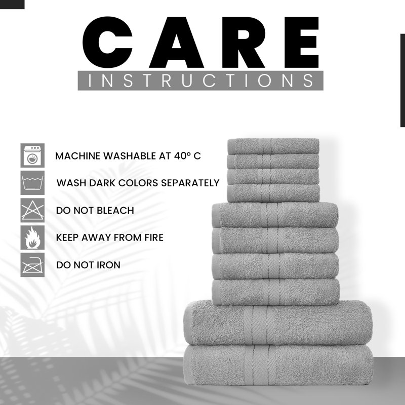 Premium 10-Piece Cotton Towel Bale Set, Soft, Durable & Highly Absorbent – 4 Face, 4 Hand & 2 Bath Towels, Family Pack