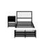 Lit plateforme simple en métal avec tablettes, armoire de rangement en bois-1818738319