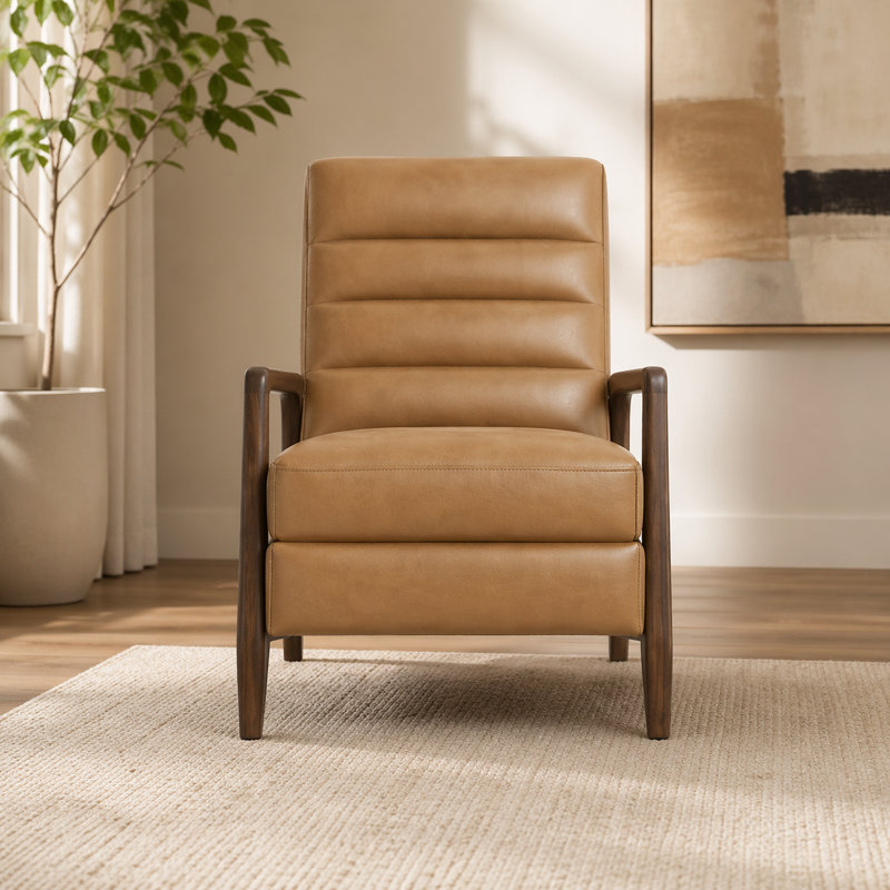 Fauteuil inclinable 28 po Mid-Century, Tanné