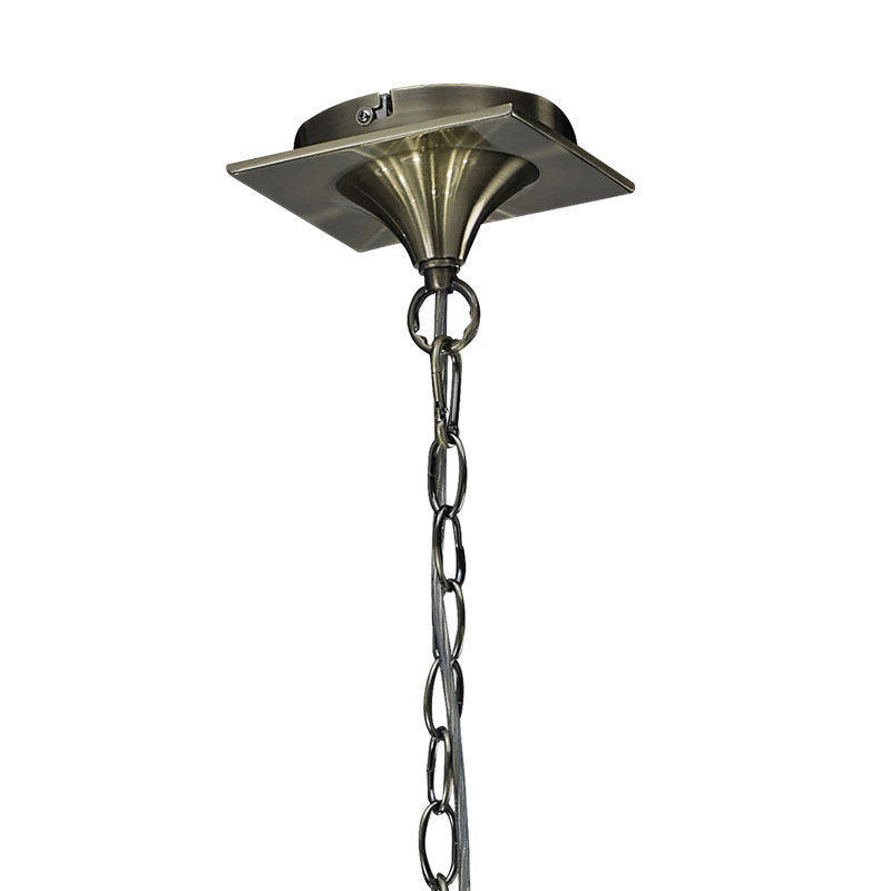 Eurich 8 - Light Shaded Chandelier, Antique Brass