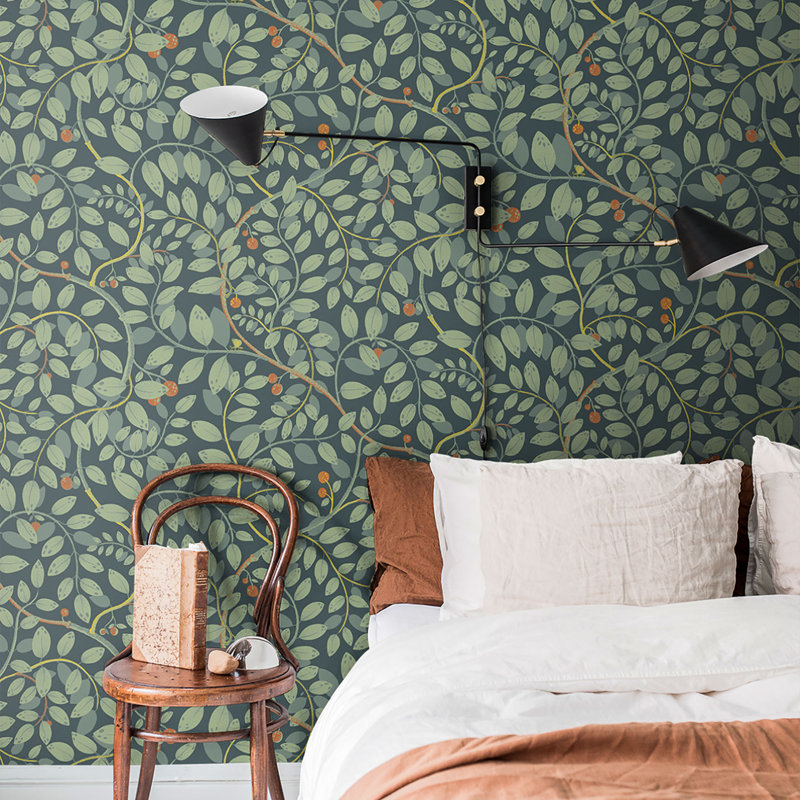 Cahterine 10.05m x 53cm Wallpaper Roll, Green