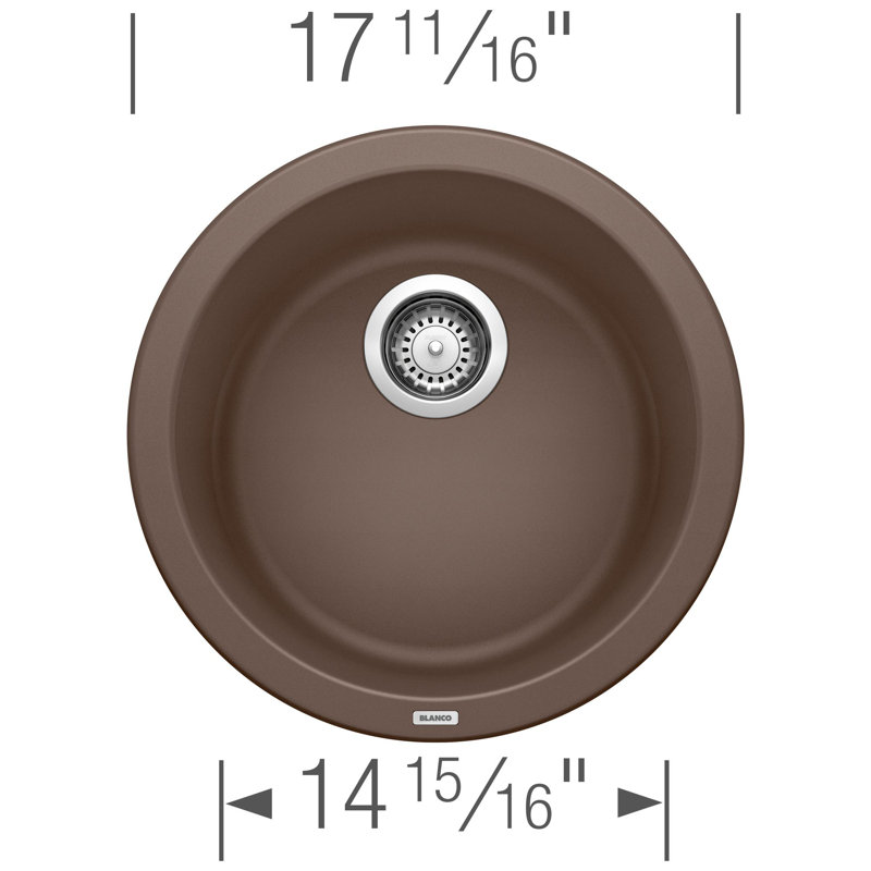 Rondo SILGRANIT 18" Dual Mount Bar Sink, Café Brown