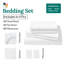 New Season - Ensemble de draps en coton - Draps 100% coton à densité de tissage 400 fils avec draps en coton doux (très grand, blanc optique brillant)-117459772-117459770