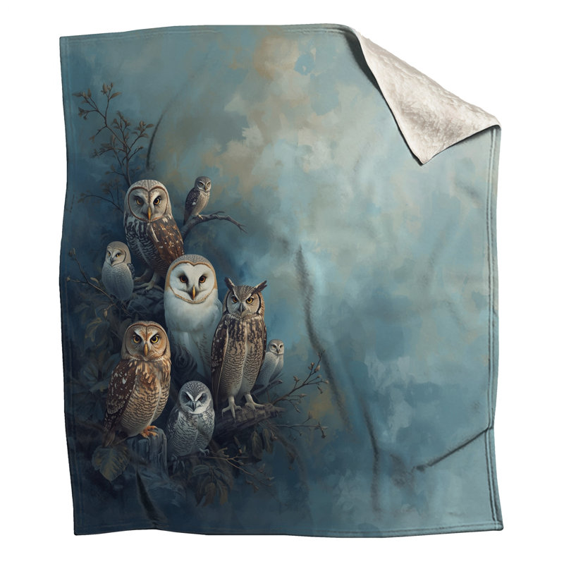 Group of Owls, L 60 po x H 80 po