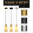 Rennata Height Adjustable Luxurious Kitchen Island Alabaster Conical Gold Pendant Lights(Set of 3)-513232940
