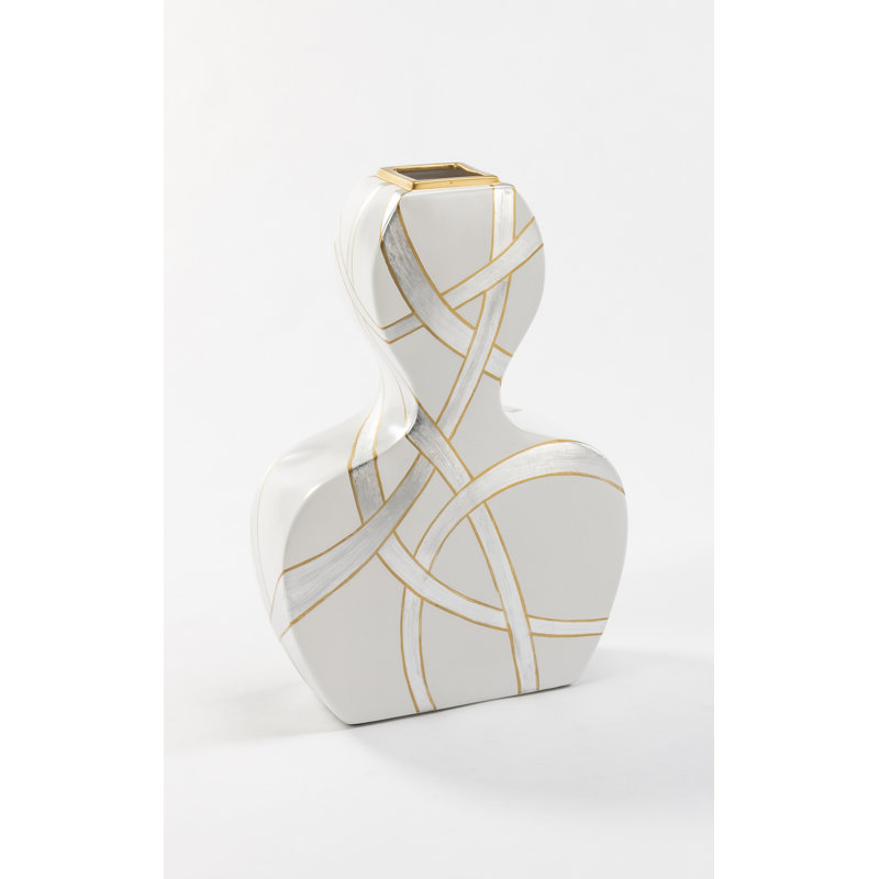 Handmade Ceramic / Porcelain Table Vase, 18" H x 12.5" W x 5" D
