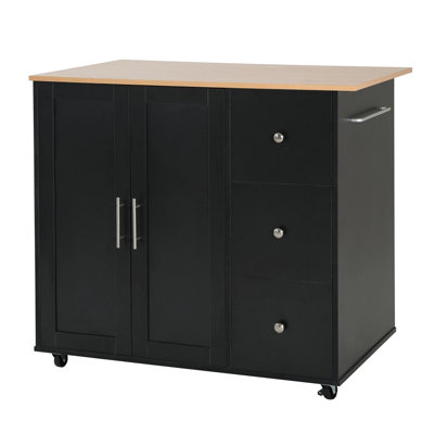 Mobile Kitchen Cart With Storage, Rolling Island With 2 Doors, 3 Drawers, And Adjustable Shelf For Enhanced Organization And Versatility In Any Home