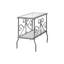 Table d'appoint, table d'appoint, table de bout, table de chevet, lampe, salon, chambre à coucher, verre trempé transparent, métal, traditionnel-479433294