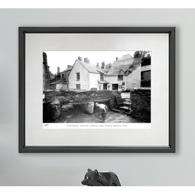 Polperro, Couchs House And Saxon Bridge 1924 - Single Picture Frame Print