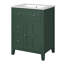 Meuble-lavabo autoportant moderne 24 po avec lavabo en céramique, 2 tiroirs et porte à fermeture en douceur-807743287
