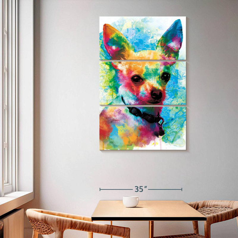 Brampt Chihuahua Paint Splash, 65" H x 42" W