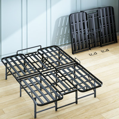 Heavy Duty Folding Bed Frame King Size With Sturdy Steel Slats Support