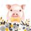 Chic cochon - Reproduction matte encadrée jaune