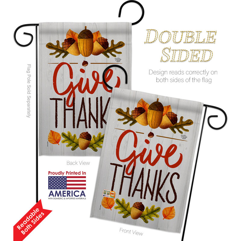 Double Sided 18.5'' H x 13'' W Polyester Thanksgiving Garden Flag