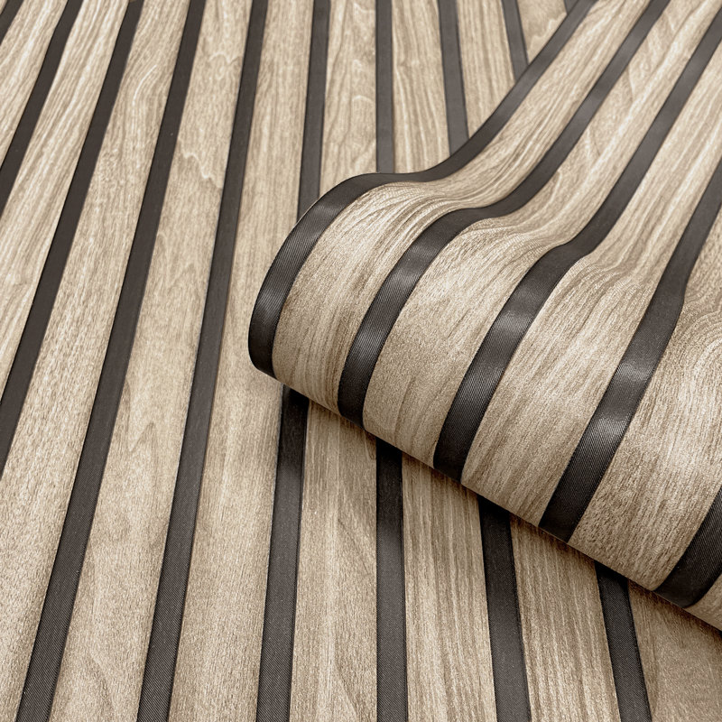 Miyamoto 10.05m x 53cm Textured Matte Wallpaper Roll, Oak