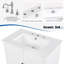 30 po X P 17 po P x 33 po Meuble-lavabo autoportant simple en H blanc avec comptoir en céramique blanc