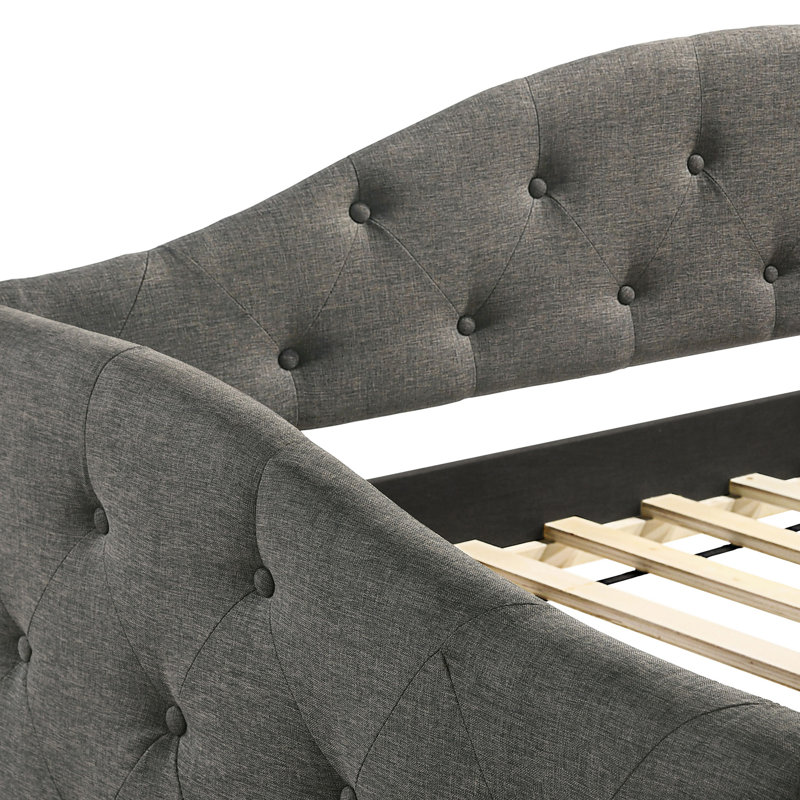 Tremont Grey Upholstereddaybed With Trundle