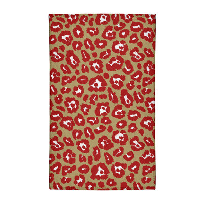 Imprimé animal brun clair/rouge/blanc Tapis décoratif