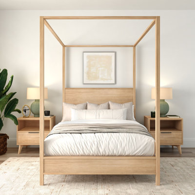 Haven Canopy Bed with Square Post and Wood Headboard