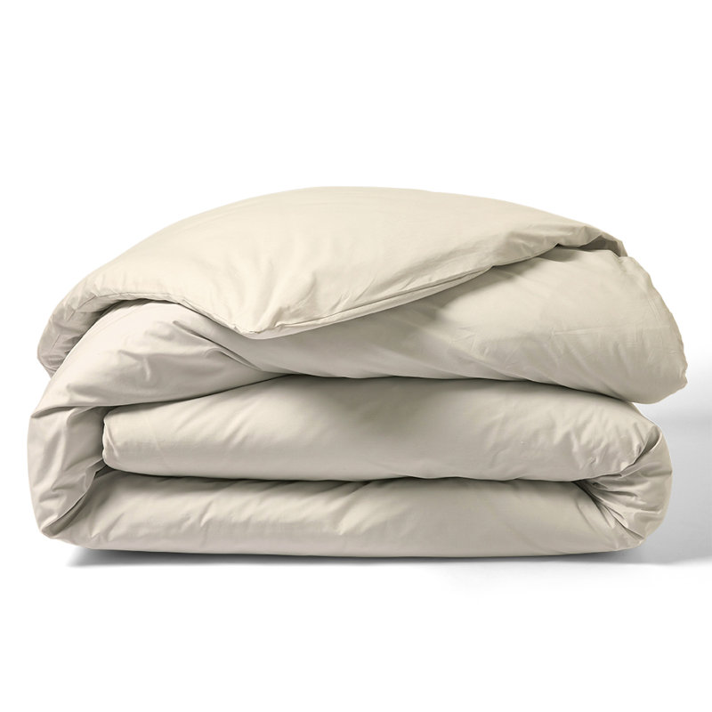 Hazelanne Solid Colour Duvet Cover with Pillowcases, Cream, 140 x 200cm Duvet Cover
