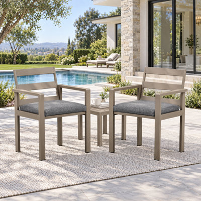 Ensemble de 2 chaises de patio avec coussin amovible, dossier ergonomique à 105 °, structure en métal robuste avec accoudoirs, résistant aux intempéries, brun