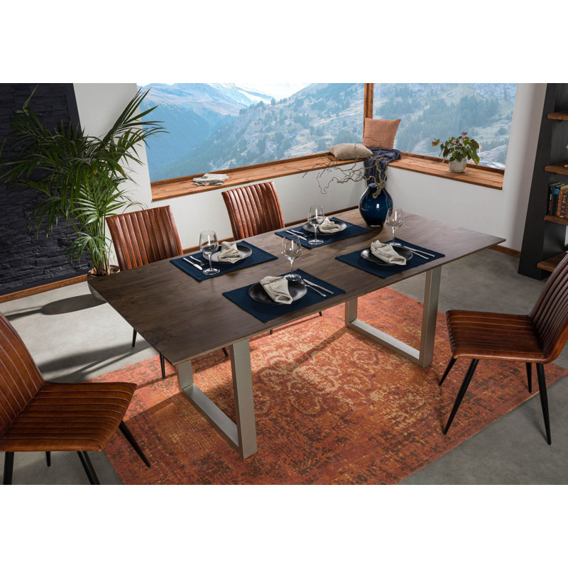 Dining Table, H76 x L180 x W90cm, Grey, Silver