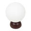 Lampe de table ronde en verre opale rond avec base en résine rouge et détails chromés-130070733
