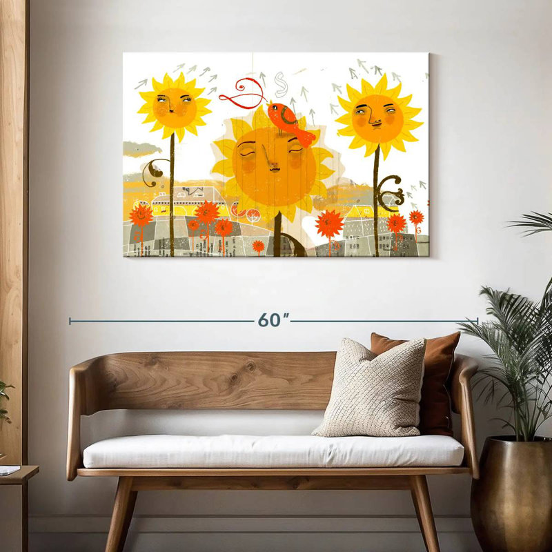 Alvord Abstract Sunflowers, 30" H x 45" W
