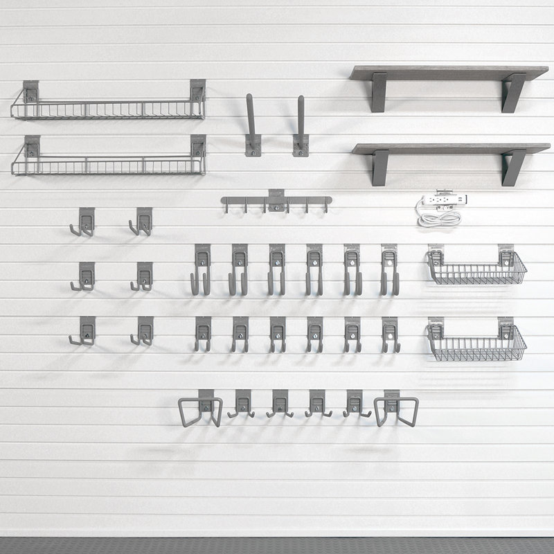 Steel Slatwall Accessory Kit 36 Piece Set