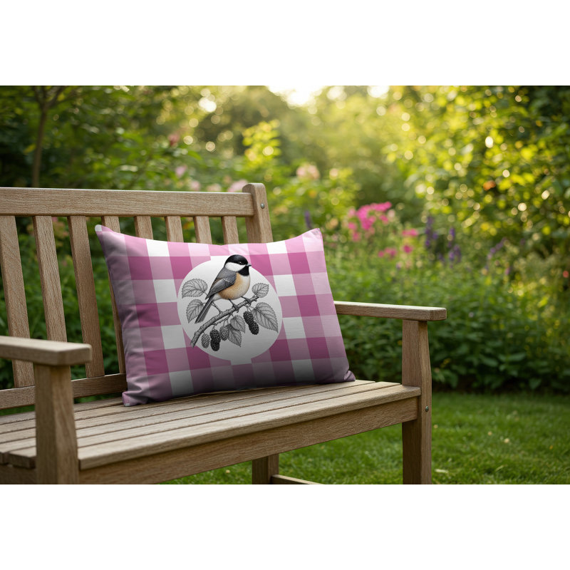 Oreiller réversible intérieur / extérieur Chikadee, 20 po x 14 po, Magenta