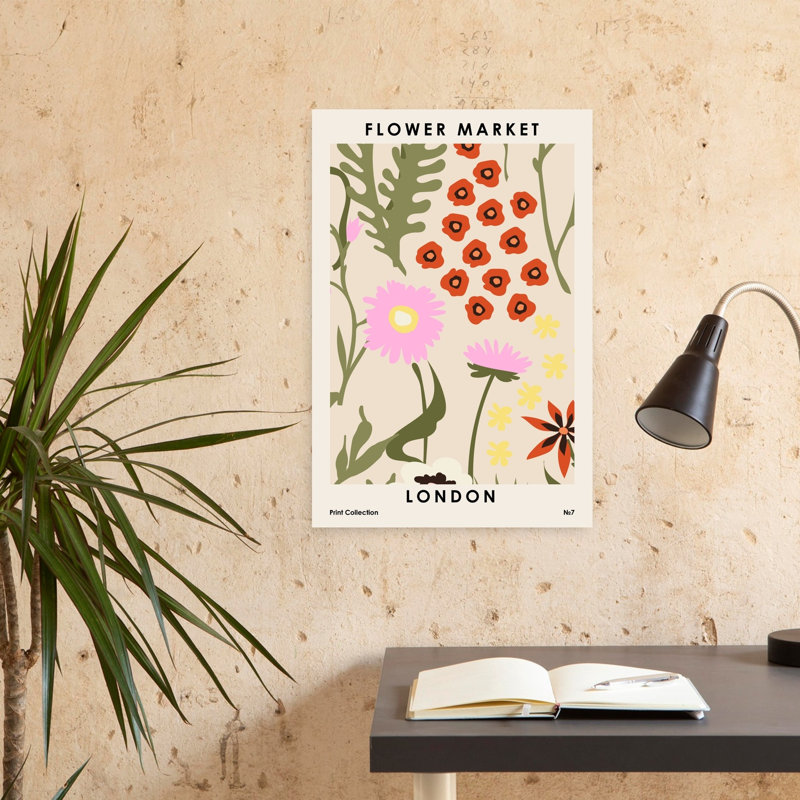 Art contemporain, art floral, H 24 po x l 16 po