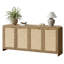 Buffet en rotin de 170 cm de large avec rangement, style bohème, à 4 portes, grand buffet-crédence pour salon, cuisine et entrée.-326327504