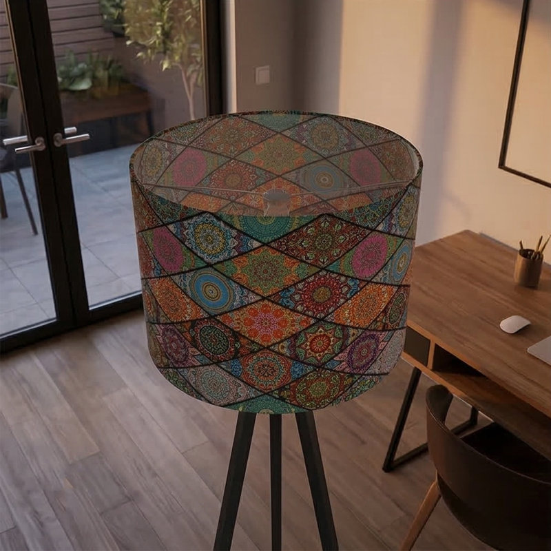 Lampe trépied 57 po Kisa, Multicolore, Gris