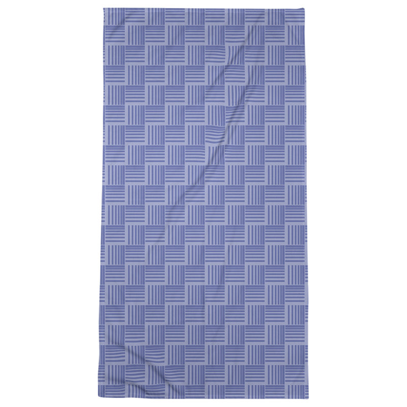 Serviette de plage à rayures tressées classique, Violet foncé