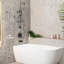 Système de douche à pluie exposée H 38 po 38 po avec douche à main (valve non incluse)-110204852