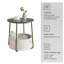  Table de bout ronde de 18 po avec panier de rangement en tissu, table de chevet moderne pour petits espaces-1242247731