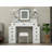 Farmhouse Vanity Desk With Sliding Mirror, Lights And Charging Station, Makeup Table Desk With Dimmable Led Light, Vanity Makeup Table With Sponge Soft Stool, White Finish