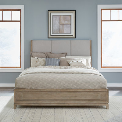 Chantee Upholstered Bed, Dresser & Mirror, Nightstand Bedroom Set