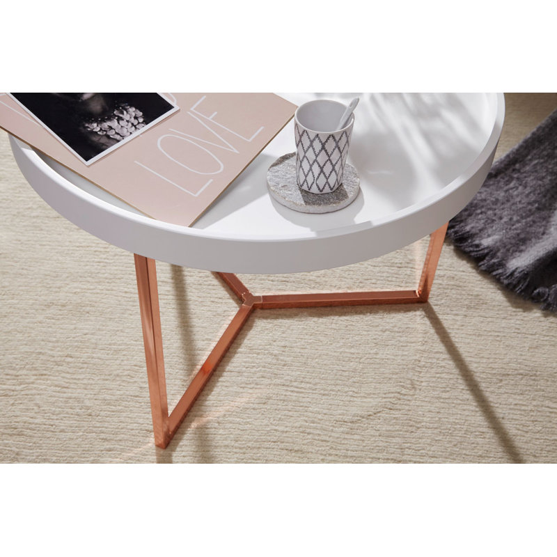 Helen Frame Coffee Table, Copper/White