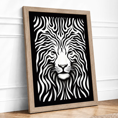 Lion In Stripes Geometric - Print