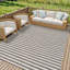 Ellie Indoor & Outdoor Boho Striped Rug Grey/White-176535948