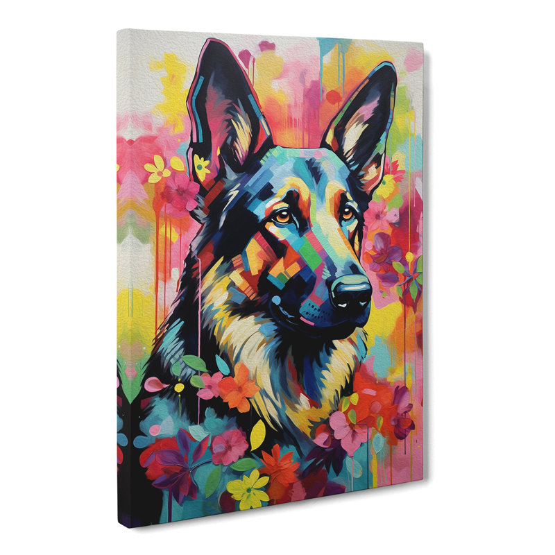 German Shepherd Modern Art No.2 - Wrapped Canvas
