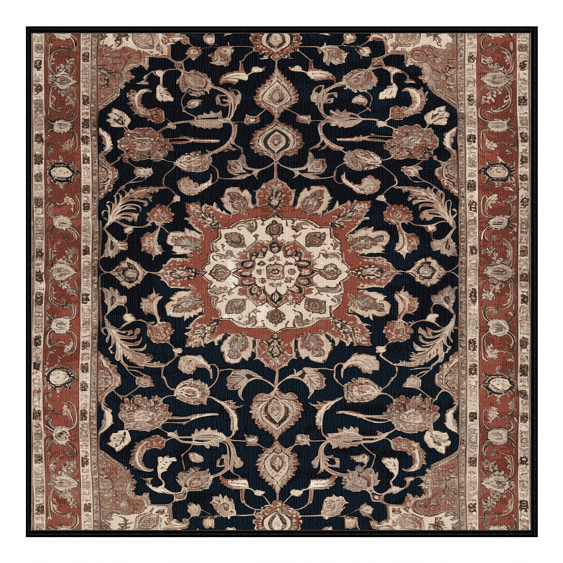 Tapis brun lavable à la machine, Carré 5 pi